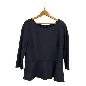 Ann Taylor Peplum Long Sleeve Blouse - Black, M, NWOT